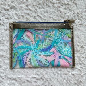 Lilly Pulitzer Sweet Escape Clear Vinyl GWP Pouch Zip Travel Cosmetic Case Beach
